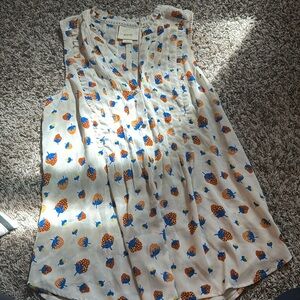 Anthro Maeve Strawberry Sleeveless Top